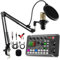 LEIOUS F998 Live Sound Card with DJ Mixer Effects & Voice Changer, USB Audio Mixer, 16 Channels, Battery Powered, Microphone & Line Input, Available in Set C