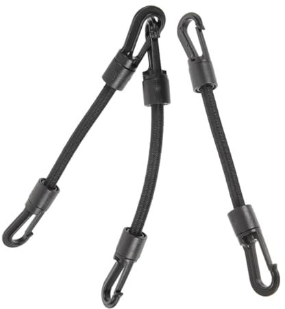 Happyyami 3St Doppelendiges elastisches Seil Türhaken Planenstangen Seile Bungee Gürtel Kabel gummiseil autozubehör mehrzweckseil Doppelseitiger Haken Hakenseil Campingversorgung sehen Black