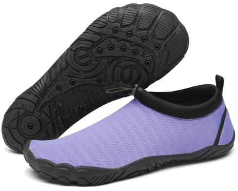 Mishansha Herren Damen Badeschuhe Atmungsaktiv Schnell Trocknend Aquaschuhe Unisex Sommer Wasserschuhe für Outdoor Sports, Violett 39 EU