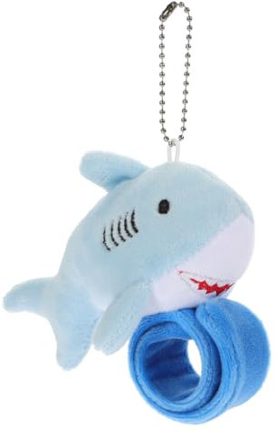 NAMOARLY Hai-Plüschpuppe Halloween armbänder für die Uhr Armbanduhr The Watch Partygeschenke Handgelenk-Umarmungs-Plüsch-Schlagarmband Tierschnapparmbänder PP Baumwolle Blue