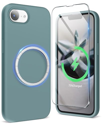 SURPHY für Magnetisch iPhone 16e Hülle Silikon 2025, Stoßfest Handyhülle iPhone SE 4 Case 6,1 aus Premium Silikon für Alles Magnetisch Zubehör, Kaktus Grün