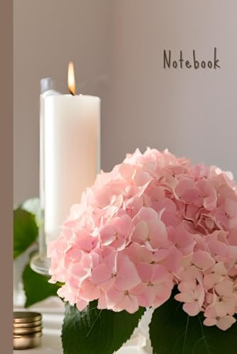 Beautiful pink hydrangeas notebook: Ideal paperback for adults, teens and kids ,use in school , college , do homework , take note, journaling or others ,wide ruled 6x9 inc.,100 pages