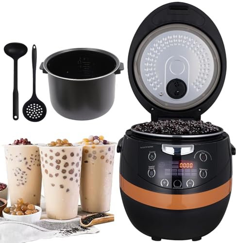 AUTUMFLATGAO 8L Automatischer Perlentopf, 1350W Kommerzieller Perlen-Tapioka-Kocher Perlenmacher, Mit Touchscreen, Perlenkochtopf Für Bubble Tea/Milchtee