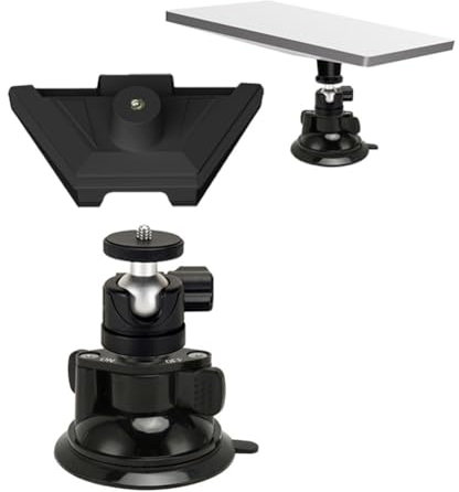 Halterung für Starlink Mini, 360° drehbarer Kopf, Aluminiumlegierung + Kunststoff, starker Saugnapf für Dach/Glas/Auto, Montage ohne Bohren, kompakt und tragbar, inklusive Adapter/Sockel (schwarz)