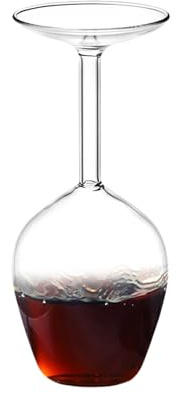 Pruojhw Verre à Vin Inversé | Verres Inversés pour Vin Rouge, 400 ML Gobelet Moderne Pour Boissons Chaudes Froides Anniversaire Fête de Noël