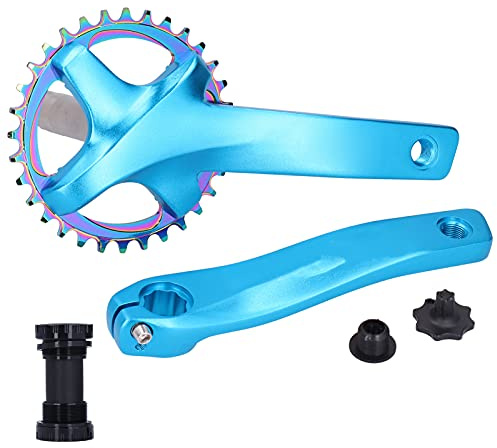 outdoorm ZK-22 Mountainbike-Kurbelgarnitur mit Innenlager, 32 Zähne, Single-Speed-Kurbelarm-Zubehör (Blau)