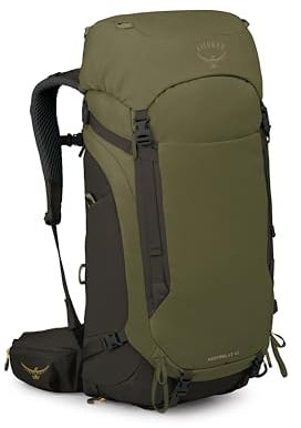 Osprey Kestrel LT 45L Men's Backpacking Backpack - Lightweight Hiking & Camping Bag with Waterproof Raincover, Moss Green