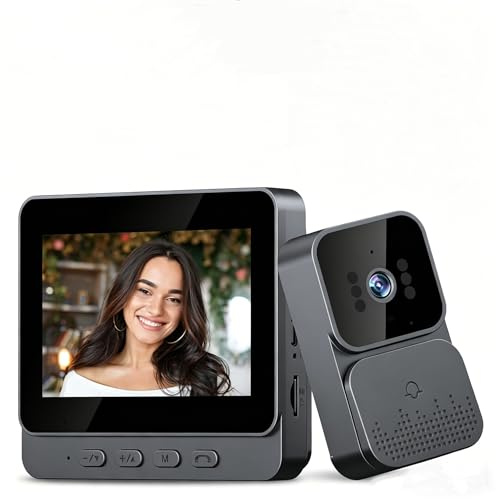 KEPEAK Video Türklingel mit Kamera – Türklingel Funk 4,3 Zoll Farbdisplay, 70° Weitwinkel, Nachtsicht, Zwei-Wege-Audio, 800mAh Akku – Kabellose Funkklingel ohne App & WLAN, einfache Montage