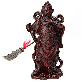 lachineuse – Statuette, Gott des Reichtums, Guan Gong – Schutzstatue nach Feng Shui – Höhe 25 cm – chinesische Figur – Dekoration für Büro, Wohnzimmer – asiatische Geschenkidee
