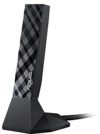 ASUS USB-AC56 - Adaptador de red inalámbrico WiFi AC1300 y antena (USB, WPS, WLAN), negro
