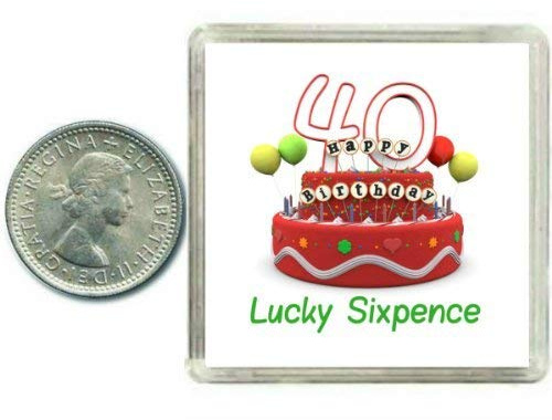 40th Birthday Lucky Sixpence Gift, Great good luck present idea for man or woman