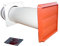 Terracotta Tumble dryer through wall core vent kit - Gravity style vent with 100mm 4 round Tube with threaded hose connector to connect flexible tumble dryer hose.