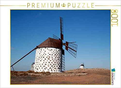 CALVENDO Puzzle Windmühle in Fuerteventura 1000 Teile Puzzle quer | 1000 Teile Lege-Größe 64 x 48 cm Foto-Puzzle für glückliche Stunden