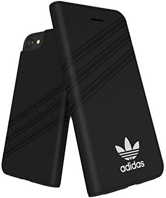 adidas Originals - Booklet Case iPhone 6/6S/7/8 Plus Black/Schwarz Suede - Booklet Hülle/Schutzhülle