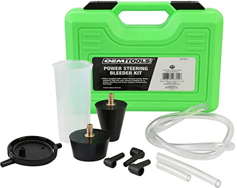 OEMTOOLS 27311 Power Steering and Brake Bleed Adapter Kit, Works w/Hand Vacuum Bleeder, Brake Line Bleeder Kit w/ 2 Rubber Power-Steering Adapters