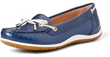 Geox Femme D Vega Moc B Mocassins, Blue/Skin, 41 EU