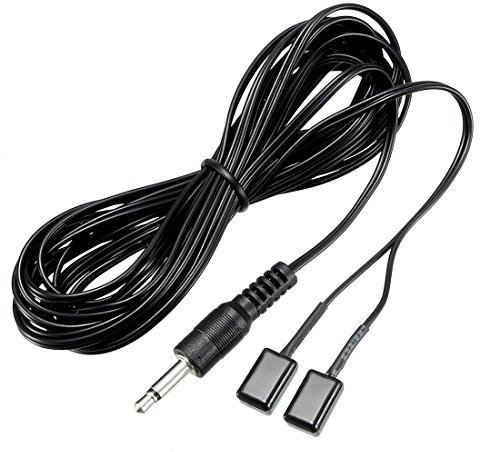 sourcing map Dual Head 3.5mm Jack IR Infrared Emitter Extension 9.8ft Cable 45 Degree Emission Angle