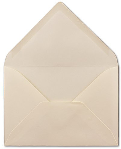 75 DIN B6 Briefumschläge Creme - 12,5 x 17,5 cm - 80 g/m² Nassklebung Post-Umschläge ohne Fenster für Einladungen - Serie Colours-4-you