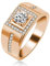Uloveido Men Square Ring simuliert Diamanten Ehering Ringe Engagement Versprechen Jubiläumsring für ihn Freund (Rose Gold, Größe 57 (18.1))