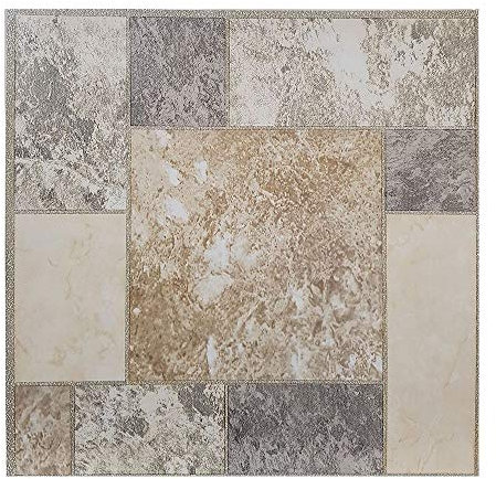 Floor Tiles self Adhesive Vinyl Flooring Kitchen Bathroom Brown Mosaic Grey