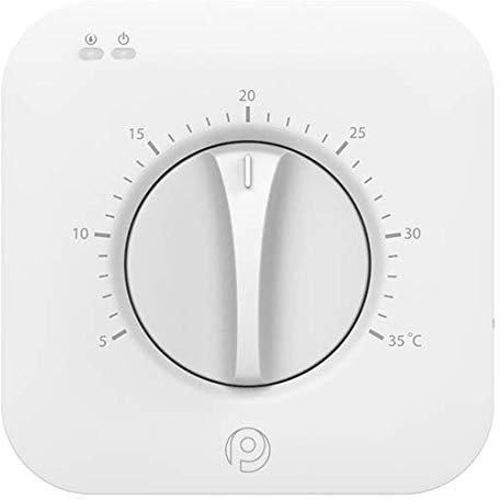 Polypipe White Dial Room Thermostat UFHDIALW - Set-Back Mode Function and Remote Sensor Compatible (not Included)