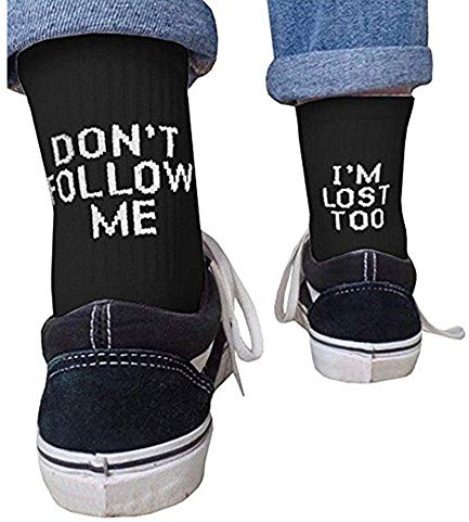 Peahop Lettere con Calzini Divertenti Non SEGUIMI Calzini Casual Ho Perso Anche Hip Hop Streetwear Skateboard Harajuku