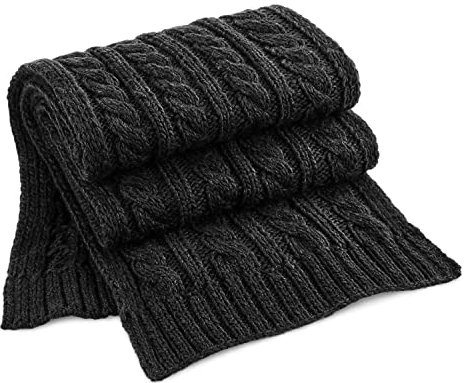 Beechfield B499 Cable Knit Melange Scarf - Black