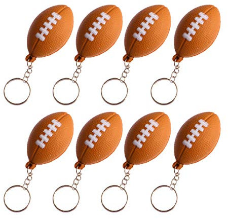 Amosfun 9Pcs Ballon de Rugby Porte-Clés de Football pour Les Garçons Gymnase Porte-Clés Prix pour Les Enfants (Café Rugby)