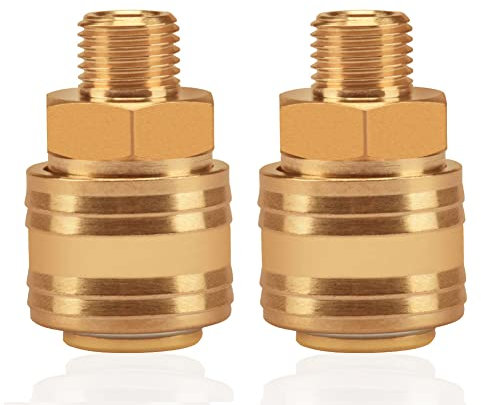2pc raccordo aria compressa spina interna 1/4 filetto esterno ottone maschio 1/4 pollici spina spina giunto connettore tubo presa connettore filettato