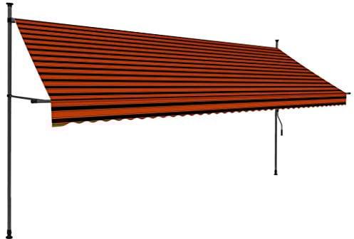 Tidyard Handbetrieben Einziehbare Markise Klemmmarkise Balkonmarkise Mit Solarmodul und LED-Leiste,Sonnenschutz Terrasse Balkon Garten Gelenkarmmarkise,UV- und wetterbeständige, Größen