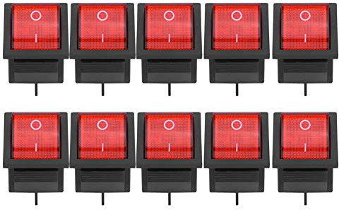 Walfront 10 Pezzi AC 16A 250V/20A 125V SPST Interruttore a bilanciere per Mini Barca On/off Interruttore a 2 Posizioni Interruttore a bilanciere On/off a 4 Pin KCD4 per elettrodomestici