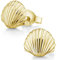 MATERIA Muschel Ohrringe Gold - goldene Stecker Damen klein vergoldet Modeschmuck SO-415-Gold