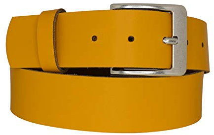 75 Bis 150cm Bundweite 4cm Breit Echt Leder Guertel ab 9,90 Euro Farbe & Laenge Waehlbar Altsilber Nickel Free Schnalle (100cm Bundweite, Gold-Gelb)