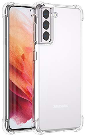 Cresee Coque Compatible avec Samsung Galaxy S21 5G, Coins Renforcés Étui Housse de Protection Transparent Antichoc Souple TPU Bumper Case pour S21 (Transparent)