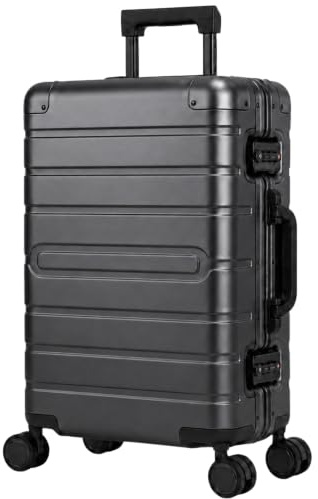 Travelhouse Oslo S Aluminium Handgepäck Koffer 55 x 36 x 20 cm Grau | Bordtrolley aus eloxiertem Aluminium, Rahmen mit Gummidichtung, 2 TSA-Schlösser, gehärtete Ecken