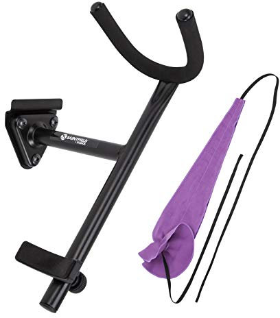 Saintfield Studios - Wandhalterung für Altsaxophon - Mattschwarzer Stahl für Alt- und Tenorsaxophone - Komplett mit Saxophon-Reinigungstuch