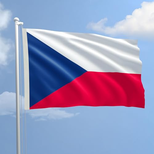 Bandiera REPUBBLICA CECA 70x100 cm in poliestere NAUTICO 115 gr/mq con doppia piega perimetrale, corda e guaina. Adatta sia IN/OUT DOOR