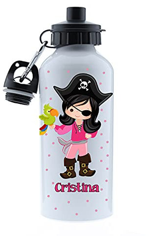 Kembilove Botella agua niños personalizada – Cantimplora Infantil Personalizada – Botella – Botella agua niños acero inoxidable infantil – Botella Unicornio niña Pirata