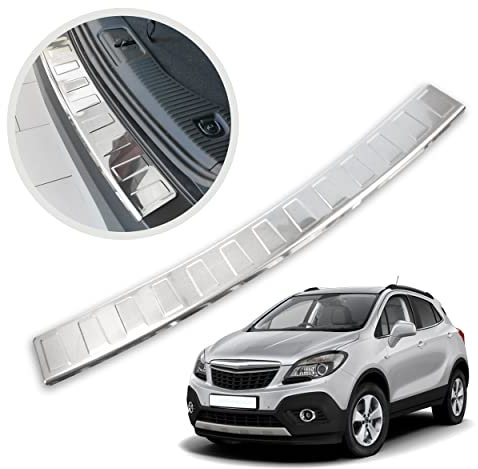 CHROMEMASTER | Ladekantenschutz Stoßstangenschutz Kompatibel mit Opel Mokka/Mokka X 2012-; Edelstahl Poliert/Chrom; Unsere Lackschutzleiste Sichert den Heckstoßfänger vor Kratzern Und Beschädigung ab