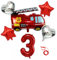 Feuerwehrauto Ballons Auto Kindergeburtstag Folienballon Feuerwehr Folienballons mit Feuerwehr/firetruck Car Feuerwehrauto Thema Deko Feuerwehrauto Geformte Folienballons für Party Geburtstag Schule