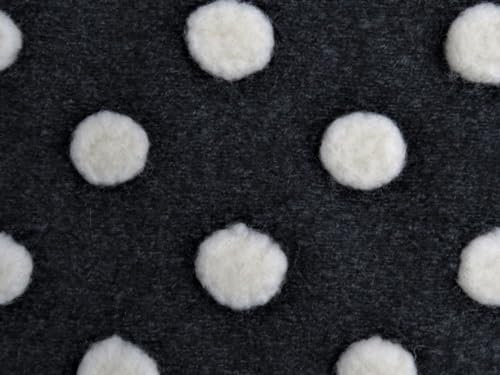 Strukturierter gekochter Wollstoff, anthrazit, Meterware