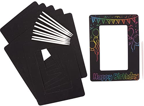 EDUPLAY 210293 Scratch Magic Bilderrahmen, schwarz/bunt, 10-teilig (1 Set)