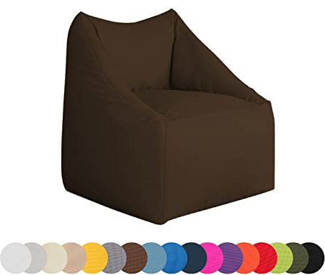 chilly pilley Sitzsack wasserdicht Sitzkissen Bodenkissen Sessel Gartenkissen mit Rückenlehne Sitz (Braun)