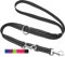 DEY - Premium Hundeleine Nylon 2m | Reflektierend | 3fach Verstellbar | für Kleine, Mittelgroße u. Große Hunde | viele Farben |Doppelleine Hund | Schleppleine | Führ-Leine | Welpenleine | Schwarz, M