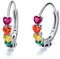 VONALA Regenbogen Creolen Ohrringe für Frauen 925 Sterling Silber Bunte Huggie Creole Ohrringe Schmuck Geschenke für Mädchen Damen