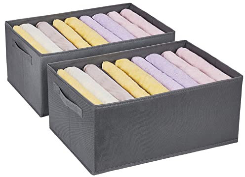 Eucomir Schubladen Kleiderschrank Ordnungssystem 9 Fächer, 2 Stück Vlies Schrankaufbewahrung, faltbarer Kleiderorganisator für Hoodies, Pullover