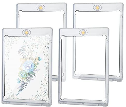 Foreverup 35PT Magnetischer Kartenhalter UV-Schutz-Transparent Karten Rahmen Kartenhüllen Schutzhüllen für Sportkarten Sammlung (4 Stück)