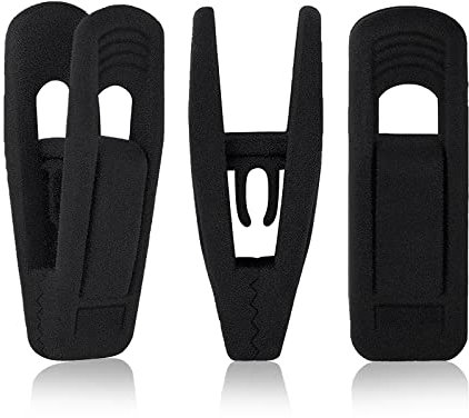 Andiker Lot de 20 pinces à linge, en plastique, noires, pour corde à linge, vêtements, chaussettes (noir)