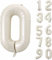 Folienballons * CREME WEISS * Zahl 0 bis 9 als Deko für Geburtstag und Party | 80cm groß | Beige Weiß Zahlen Kindergeburtstag Partydeko Ballon Luftballon, Edition: 0. Geburtstag