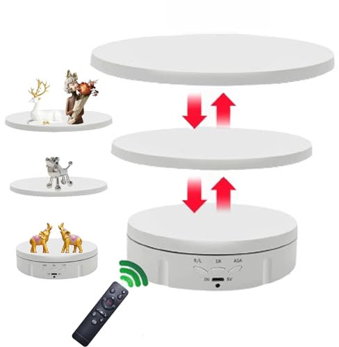 GAESHOW Drehteller Elektrisch, 360 Grad Elektrischer Drehteller Für Fotografie, Automatische Drehplattform, Wiederaufladbar, Motorisierter Drehständer zur Präsentation von Schmuck, Uhren